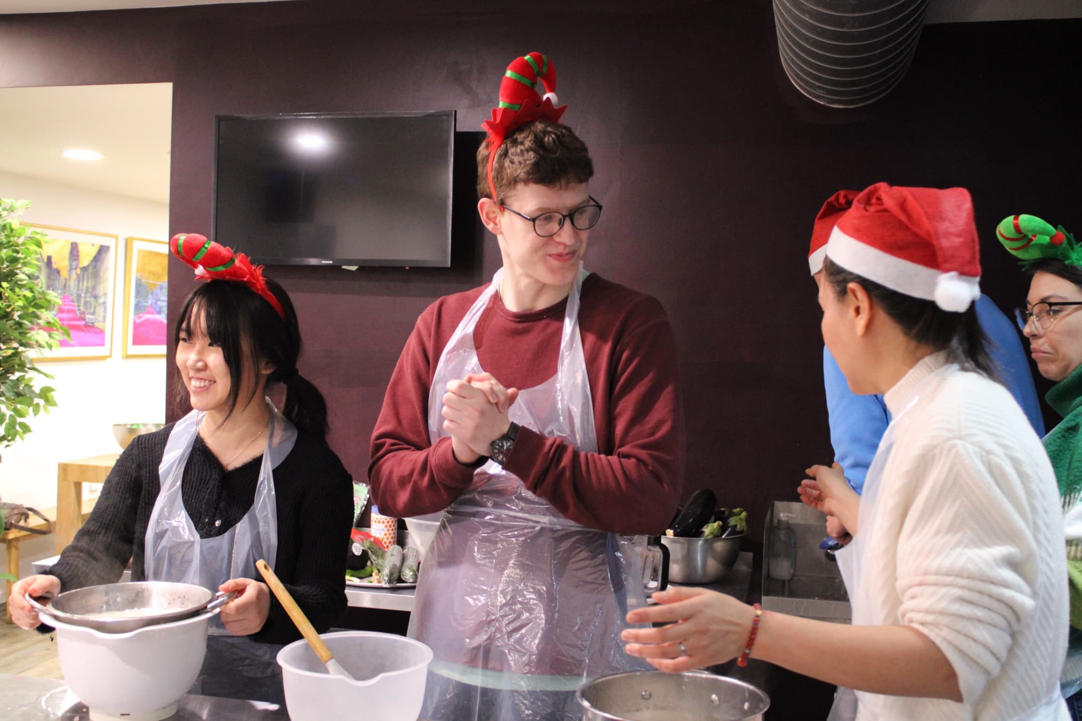 A past Christmas party at Cooking It, Bristol