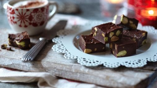 Thermomix Chocolate and Pistachio fudge