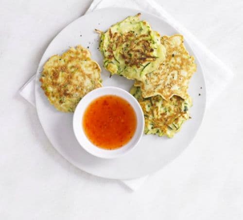 Very easy very cheesy courgette fritters