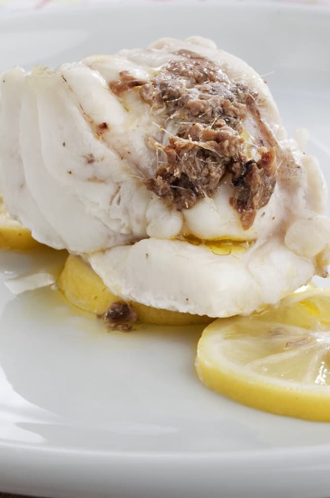 Thermomix Lemon Cod with anchovies