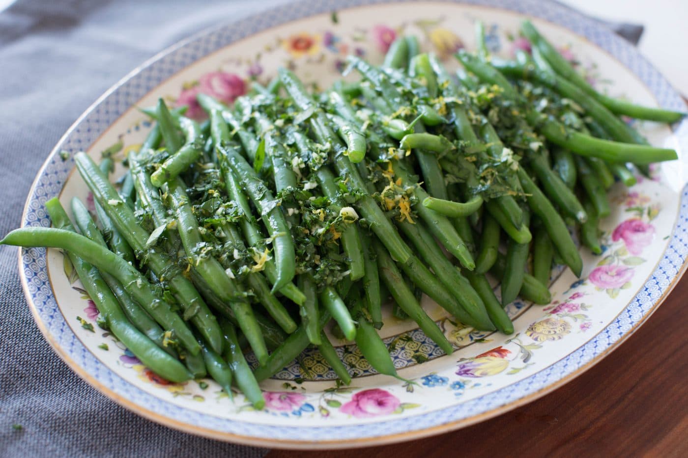 French Beans with Orange Gremolata