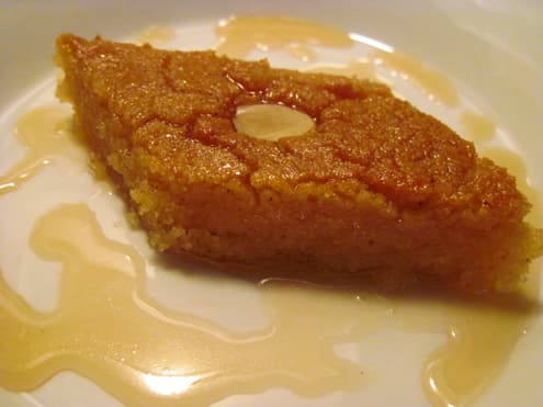 BASBOUSA WITH ORANGE AND CARDAMOM SYRUP