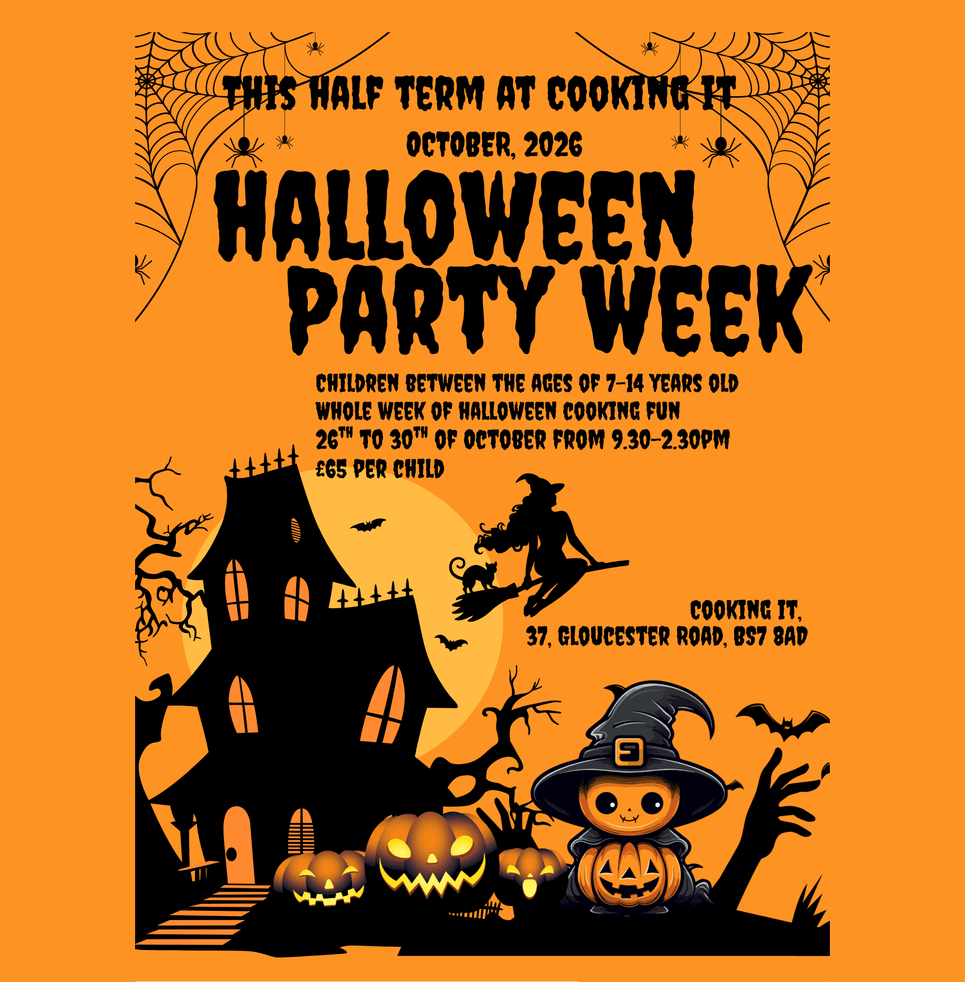 Halloween Half-term Cookery Camp for Children cookery class at Cooking It, Bristol